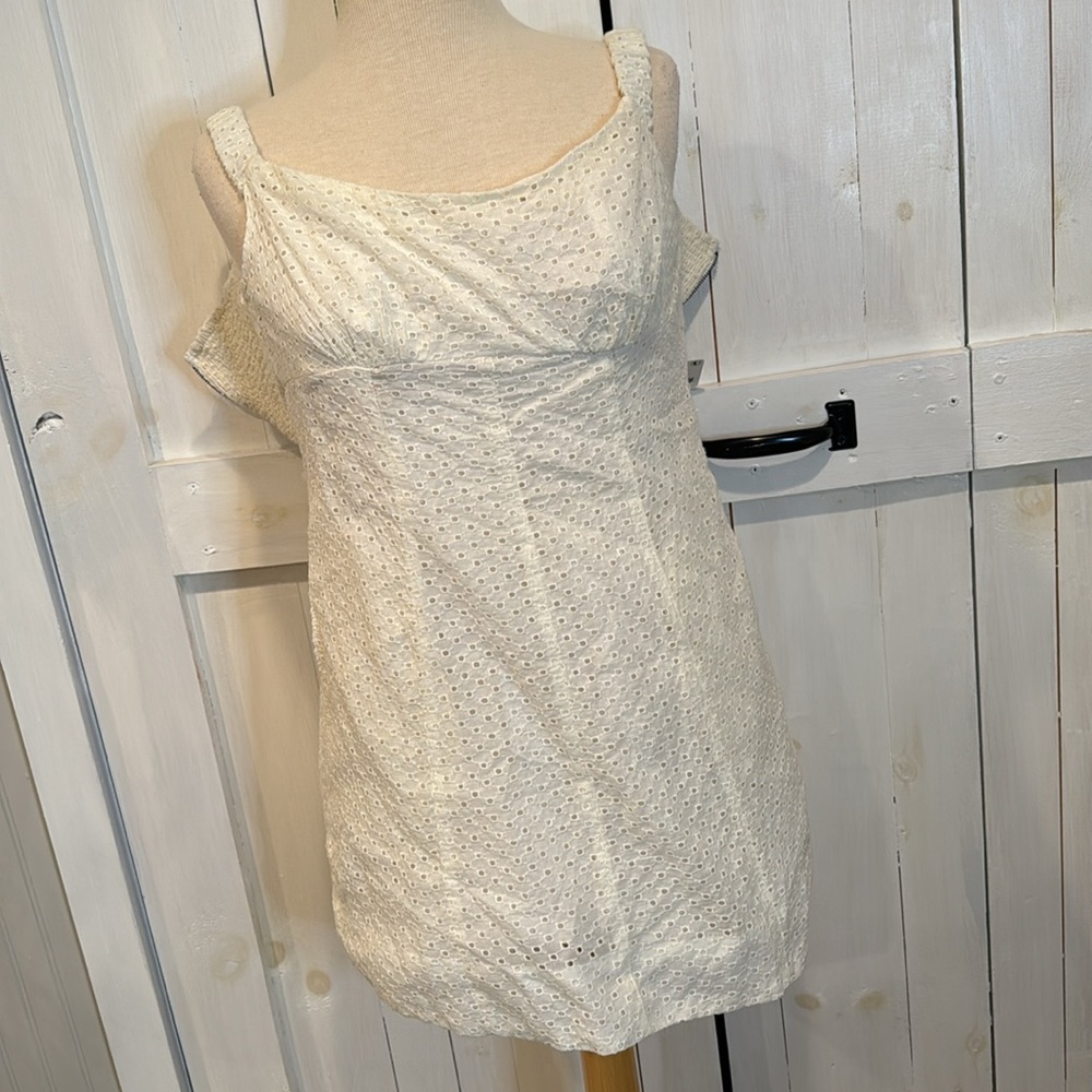 NWT Free People White Eyelet Mini Dress